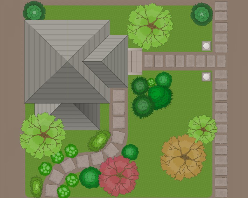 План ділянки з доріжками