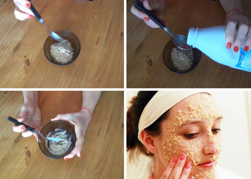 Маска для обличчя з вівсяних висівок Маска для обличчя з вівсяних висівок