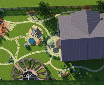 Оформлення ландшафтного дизайну на ділянці 12 соток