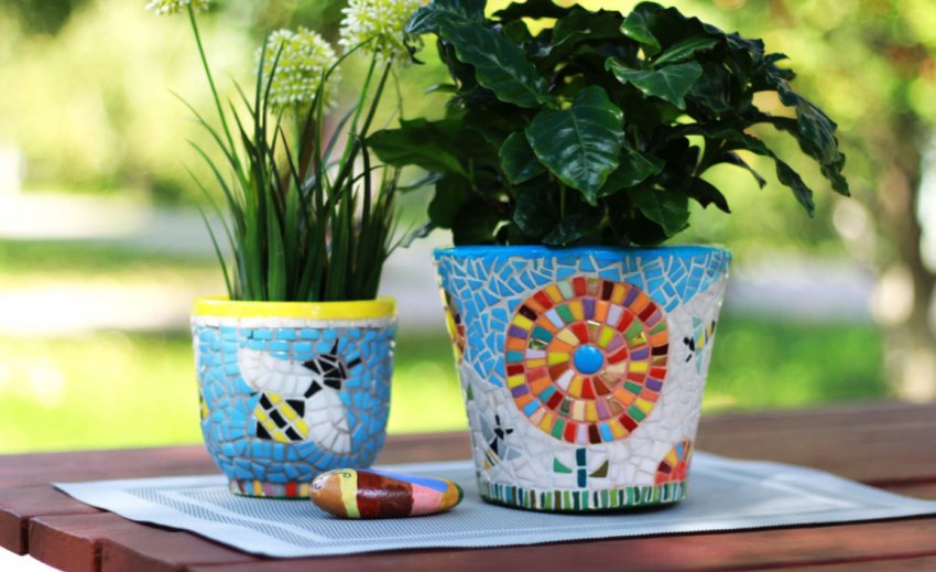 Мозаїчний горщик для вазонів
