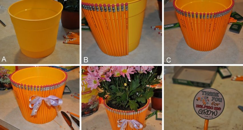 Олівці для декору горщика