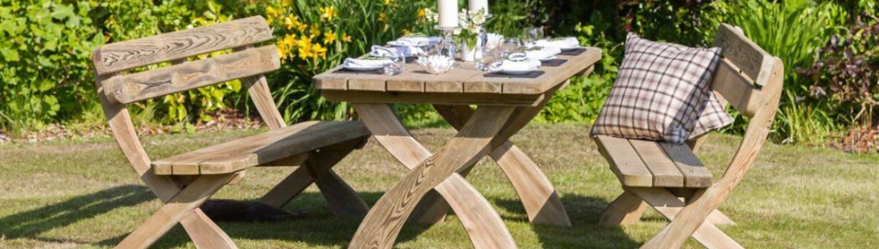 Варіанти садової меблі з обрубаних дерев