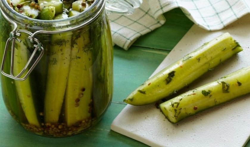Маринованные огурцы дольками Маринованные огурцы дольками