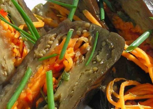 Приготування квашені баклажани, фаршировані овочами