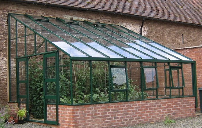 Пристінна полікарбонатна теплиця