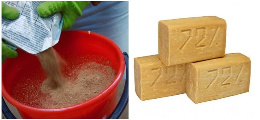 Приготування розчину з тютюнової пилу і мила