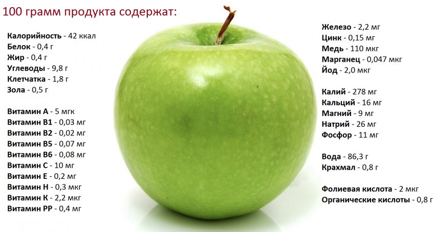 Химический и витаминный состав яблок
