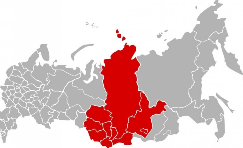 Регион Сибири на карте