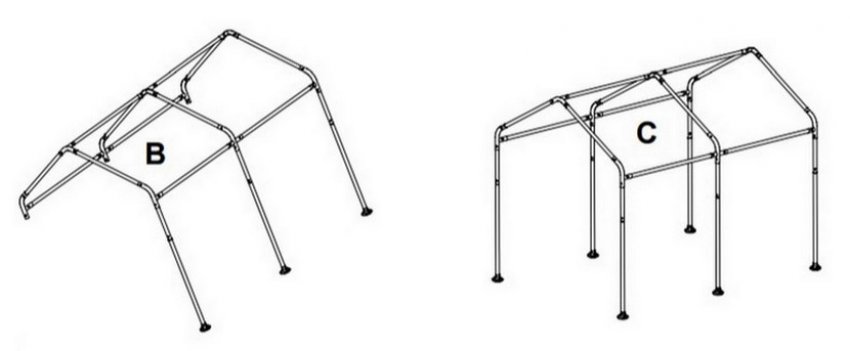 Схема кріплення стійок до рами даху Схема кріплення стійок до рами даху