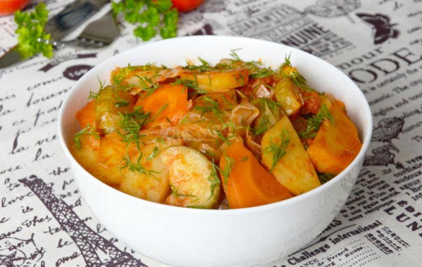 Овощное рагу с капустой Овощное рагу с капустой