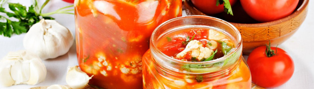 Цвітна капуста і помідори: зимові заготовки