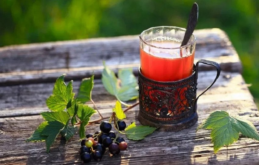 Чай из малины и смородины