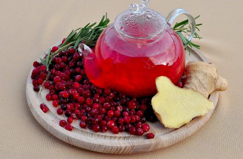 Чай с имбирем и шиповником