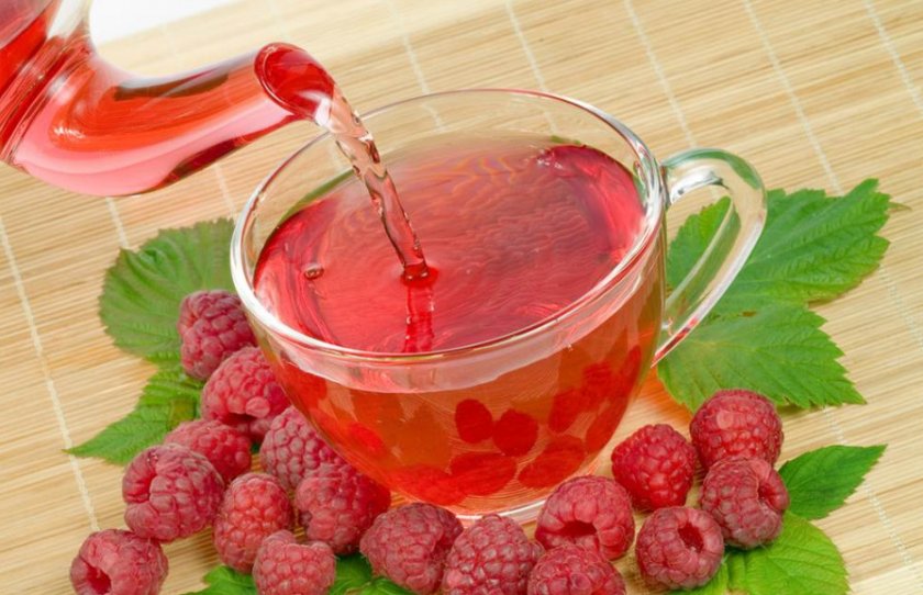 Чай из свежих ягод малины